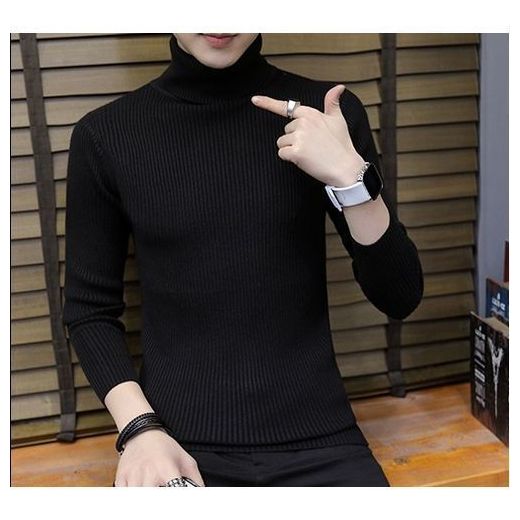 Generic Cachemire pull hommes nouvelle mode col roulé mince chandail automne, décontracté, tricotés