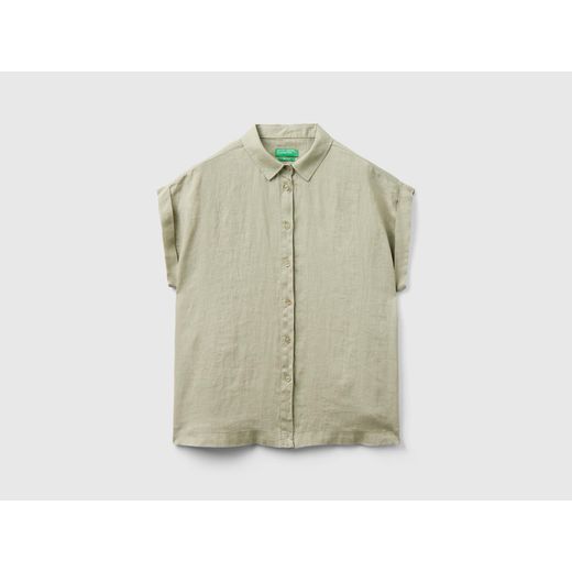 benetton Chemise Gris Sobre