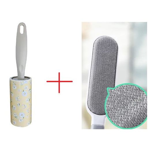 Generic Pack De Rouleau à peluches avec poignée Et Brosse d'épilation Double Face