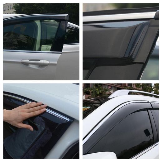 Generic Déflecteurs d'air noirs chromés pour Hyundai Tucson sur mesure (4 pièces) - Installation adhésive 3M - image 3