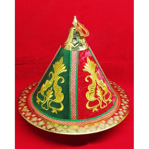 Generic Tayfour malaki moyen 30 cm bleu tajine marocain de cuivre doré à présenter et à décorer - image 3