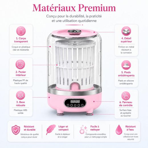 Generic Mini Machine à Laver Portable 3-en-1 avec Essorage – 17cm x 16,8cm x 26cm - image 3