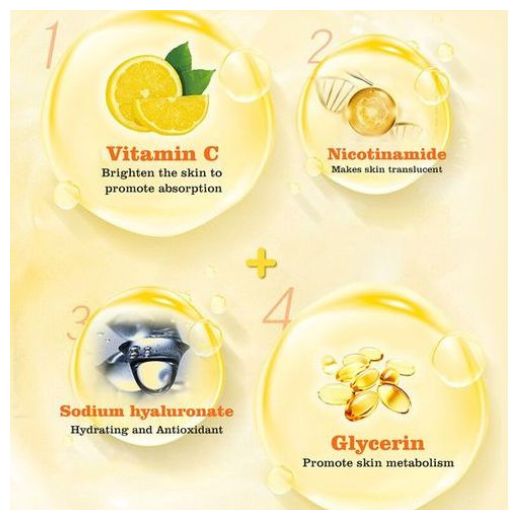 Disaar Pack soins visage à la vitamine C, acide hyaluronique, 3 Masques facial, sérum, crème yeux efficace 30ml - image 2