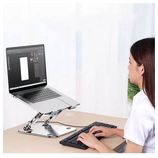 Generic Support PC Portable en Aluminium Rotatif 360 ° Grande taille - image 4