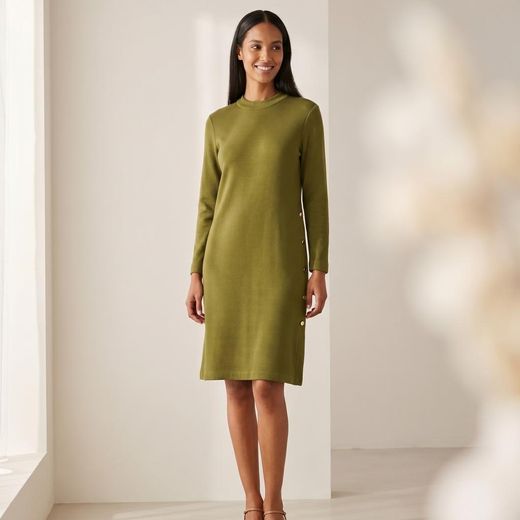 Marwa Robe Longue À Boutons Vert - R4691E25