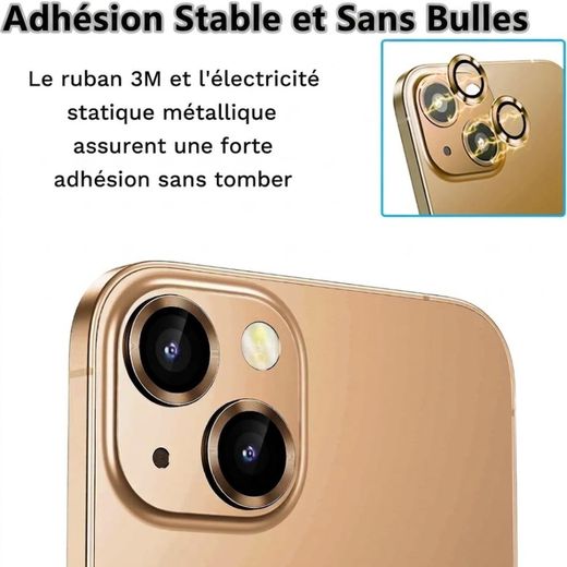 Generic Protection de camera pour iPhone 13 / 13 Mini - Gold - image 2