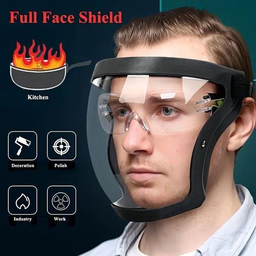 Generic Masque de Protection Intégral, Transparent, Anti-Buée & Réutilisable