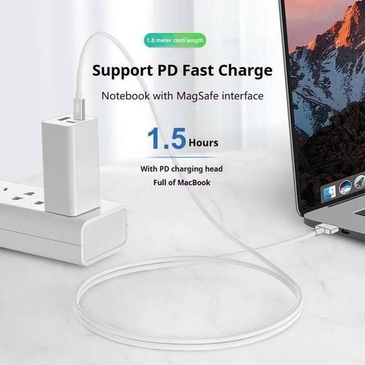 Generic Câble d’alimentation 85W MagSafe 2 ,T-Tip type-c  pour MacBook 1.8 mètre - image 3