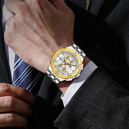 MINI FOCUS Montre Bracelet argent Quartz Chronographe Pour Homme - image 4