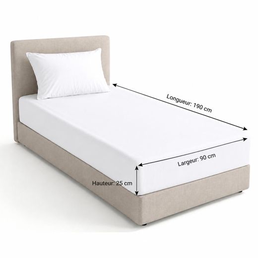 Generic Drap Housse blanc 90x190 cm + Taie d'Oreiller 50x70 cm  Élastique Tout Autour Polycoton Doux Lit 1 Place - image 3