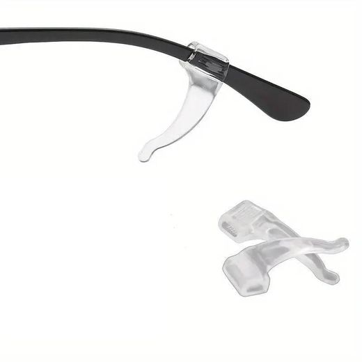 Generic 4 Paires de Crochets d'Oreilles en Silicone Antidérapants pour Lunettes - Poignées d'Oreilles Élastiques Confortables, Manchons de Support de Monture Sécurisés