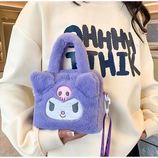 Generic Sac en peluche Sanrio Kawaii Kuromi Cinnamoroll Melody Cartoon Anime Sac à main Bandoulière