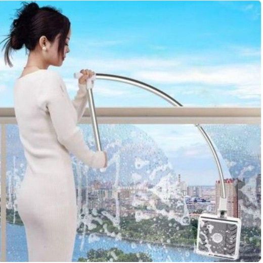 Generic Nettoyeur de Vitres Télescopique, Essuie-glace de vitres, Brosse Nettoyante pour Vitres avec Manche Long, Outil de Nettoyage Vitrage - image 2