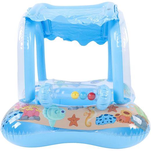 Generic Anneau de natation, bouée de piscine gonflable pour bébé avec pare-soleil - image 3