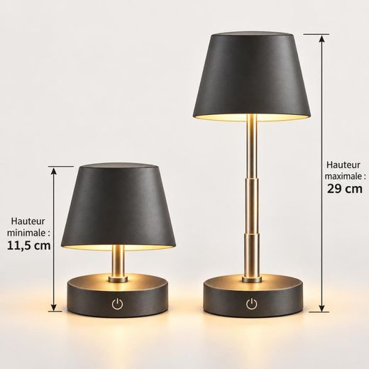 Generic Lampe de Table LED Extensible et Tactile Extensible 11,5 à 29 cm - image 2