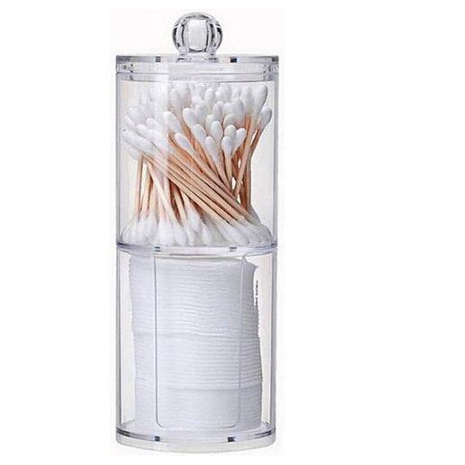 Generic Boîte à Coton Transparente en Acrylique – Rangement Rond pour Cotons et Accessoires de Maquillage – Organiseur Élégant pour Salle de Bain