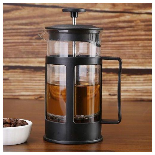 Generic Théière et Presse à Café à Piston 300ml, Cafetière en Verre Borosilicate avec Filtre en Acier