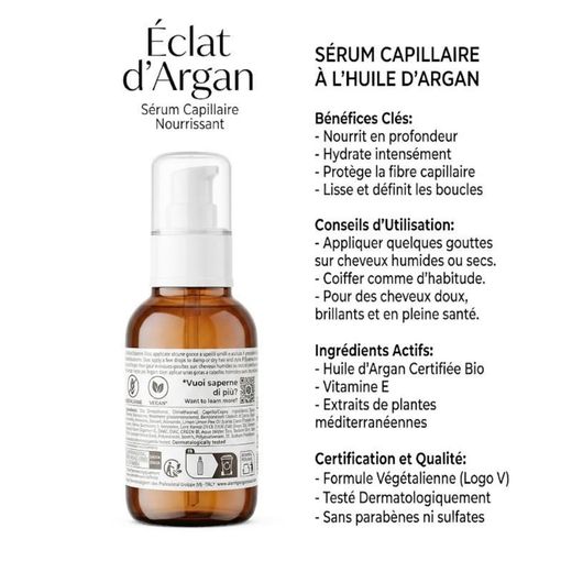 Generic Alama Sérum Cristaux liquides pour cheveux Action: Hydratant, Nourrissant, Restructurant :  Ingrédients: Acide hyaluronique, Argan 100 ml - image 2