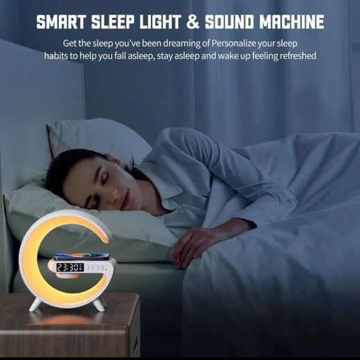 Generic Veilleuse LED intelligence RVB avec haut-parleur sans fil, lampe de bureau aste sans fil, veilleuse pour chambre à coucher, chevet, salle de jeux, 15w - image 3