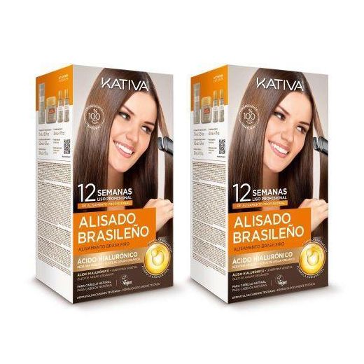 Kativa Professional Pack 2pcs Alisado de Lissage Brésilien à la Kératine lisser les cheveux