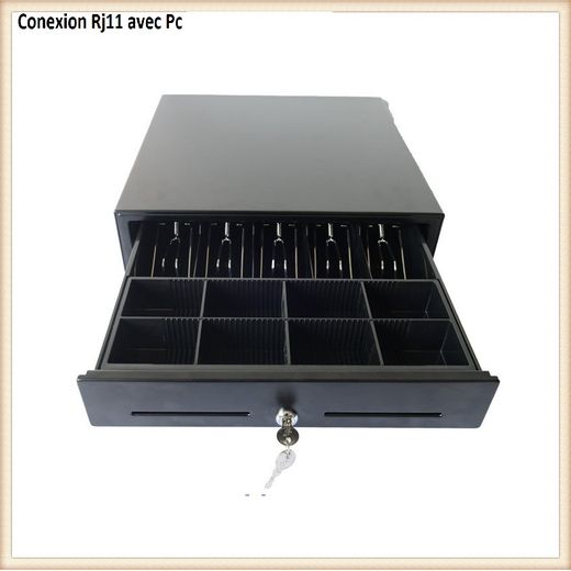 Generic Tiroir caisse MK-410 standard et robuste dimensions 410*410 connexion RJ11 12/24V complet avec insert escamotable