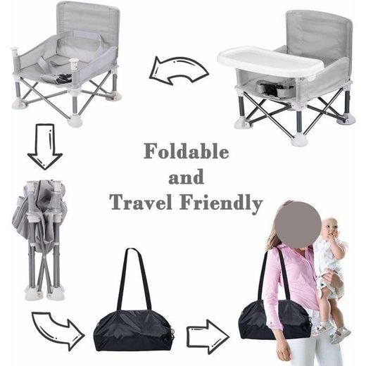 Generic Chaise de bébé portable pliable avec ceinture de sécurité,Chaise De Salle À Manger Pliante pour Bébé,haise d'alimentation pour enfants,chaise pour voyage,camping,pique-niques, - image 2
