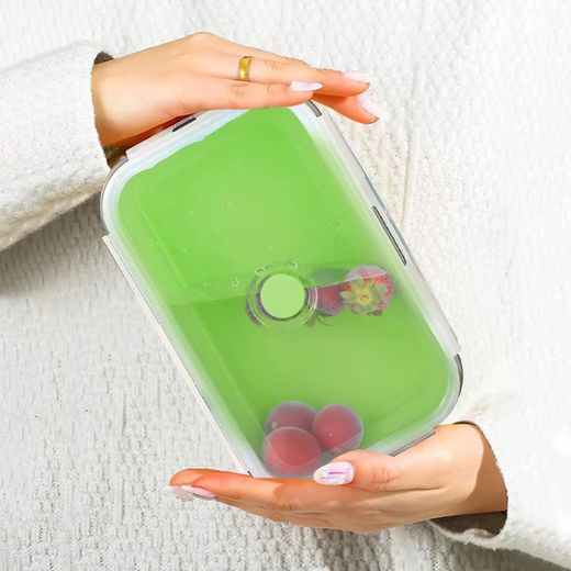 Generic Ensemble de conteneurs de stockage alimentaire en silicone pliables avec couvercle hermétique, design gain de place, sûr pour micro-ondes et lave-vaisselle - image 4