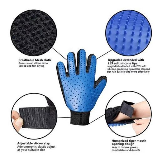 Generic Gants de toilettage pour chiens et chats brosse pour poils - image 3