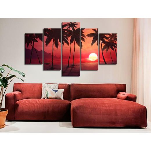Tableau décoratifpalme rouge