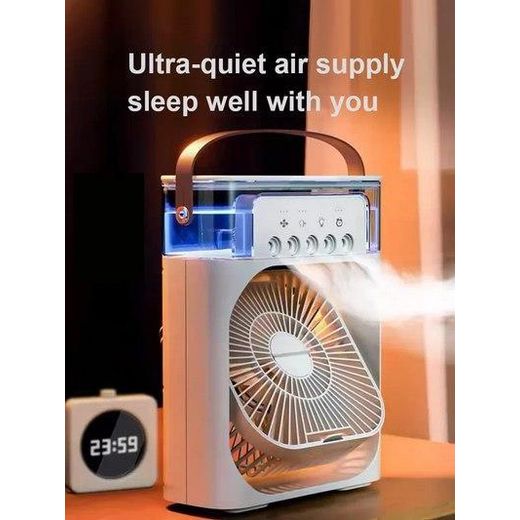 Multi Ventilateur 3 en 1 : climatiseur, brumisateur d'eau, ventilateur USB, petit rafraîchisseur d'air, veilleuse LED, humidificateur portable et ventilateur à réglage de la température. - image 2