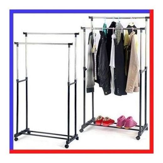 Generic Portant Penderie à Vêtement Hauteur et Largeur Réglables avec Roulettes