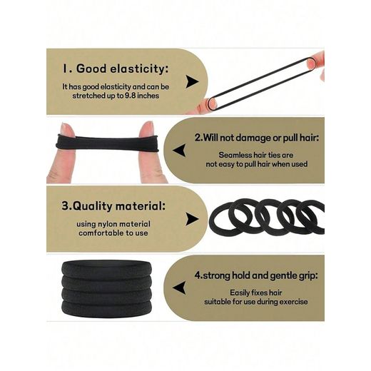 Generic Élastiques à Cheveux 30 Pièces – Attaches Premium Sans Dommage pour Filles et Femmes - Élastiques Résistants pour Tresses, Queues de Cheval et Couettes. - image 2