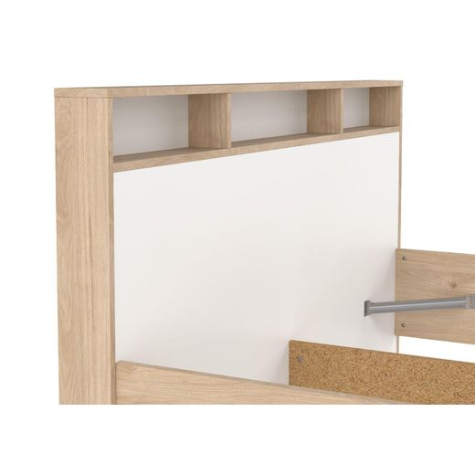 Kitea LIT IKAST BLANC 3 NICHES SANS SOMMIER - Blanc / Chêne - image 4