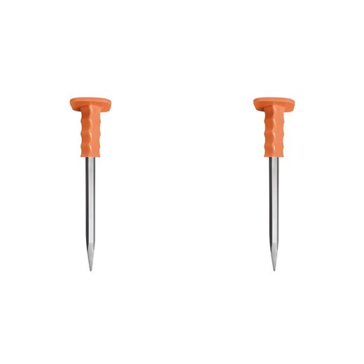 Ciseau de Maçon - Acier Trempé avec Protecteur - Pour Démolition et Travaux de Maçonnerie - 350x19mm, Poignée Orange