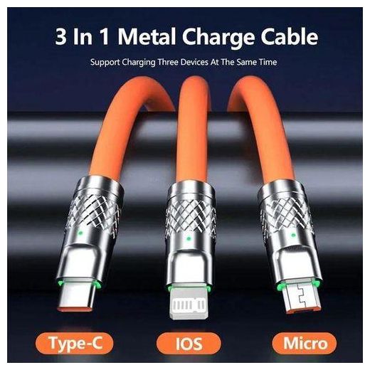 Generic Câble de Charge 3 en 1 charge rapide , iphone, Type-c, micro usb - image 3