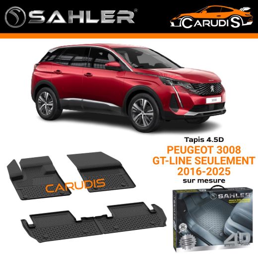 SAHLER فرش 4.5D لبيجو 3008 II GT LINE، مصمم حسب الطلب، عديم الرائحة، مقاوم للماء، غير قابل للانزلاق