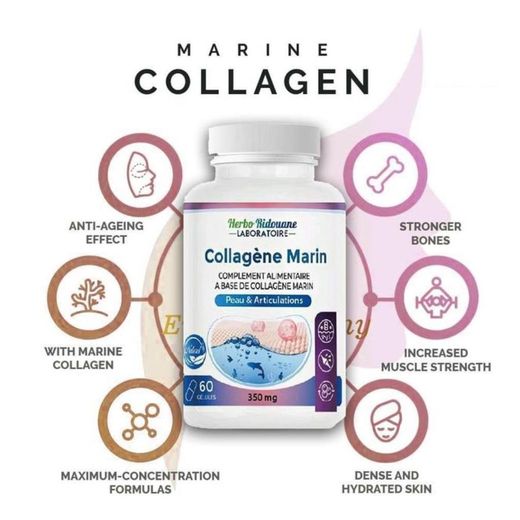 Herbo Ridouane COLLAGÈNE MARIN - 60 Capsules de peptides de collagène marin de qualité supérieure plus SAVON collagéne anti rides gratuit - image 3