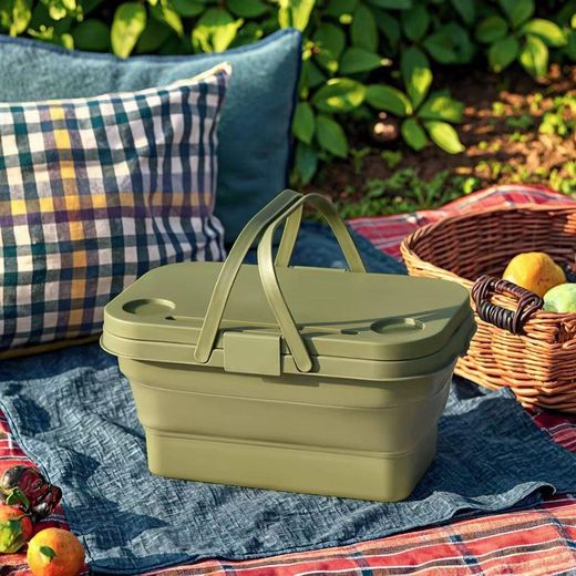 Generic Panier de Rangement Pliable en Plastique – Léger, Portable & Durable, idéal pour le camping, la randonnée et les pique-niques