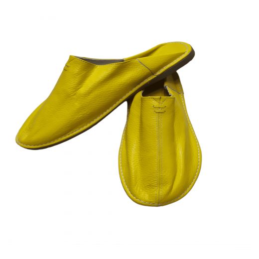 Generic Babouche en cuir pour homme traditionnel et moderne - Jaune - image 3