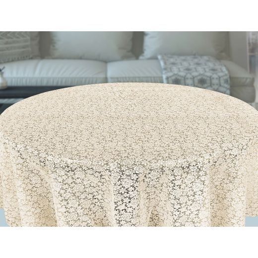 Mona Home Concept Nappe de table + 4 Napperons pour salon 180 cm - Beige