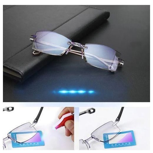 Generic lunettes de lecture sans monture Anti lumière bleue de près et Loin unisexe(+1.50) - image 3