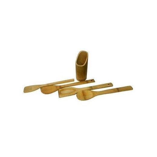 Generic Set 4 Cuillères spatule de cuisson de repas à la maison en bois , en Bois bambou - image 3