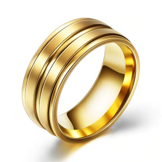 Generic Bague En Acier Inoxydable Doré - (Unisex)