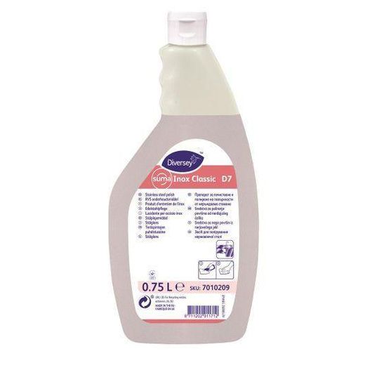 Diversey Nettoyant Inox 750ml D7 haute qualité contre les traces de doigts et les taches d'eau