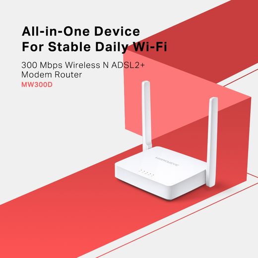 Mercusys MW300D Modem Routeur ADSL2+ WiFi N 300 Mbps - image 3