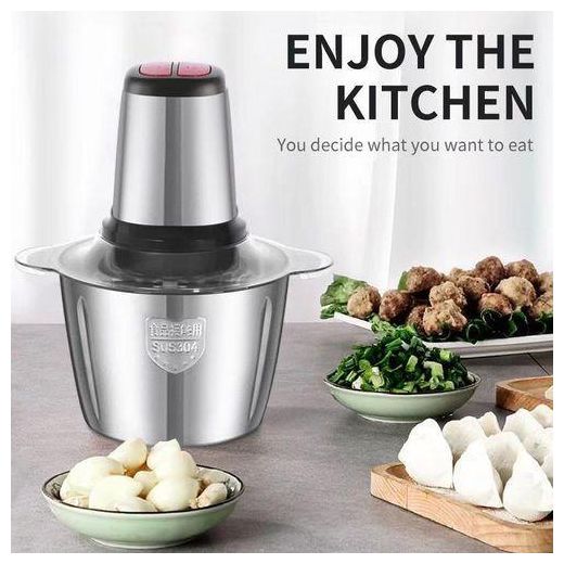 Cooking Electrique Hachoir 2 Bol Inox Et Verre Avec 5 Lames et batteur
