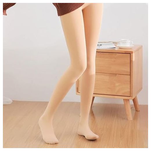 Generic Collant femme  leggings avec ceinture 2 pack  noir+beige - image 2