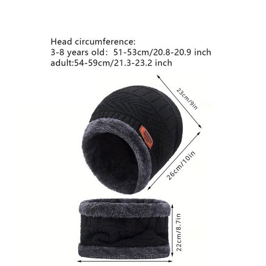 Generic Ensemble Hiver Chaud 4 Pièces – Bonnet, Cache-cou, Cache-oreilles & Gants (Unisexe) - image 4