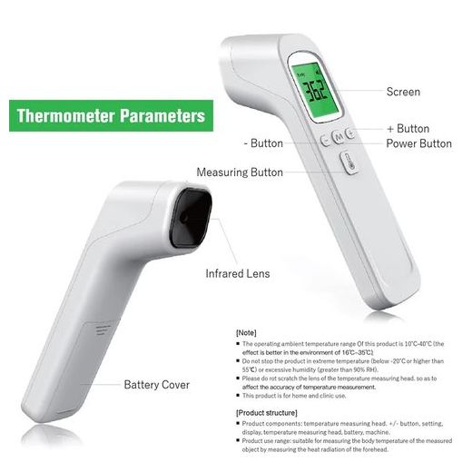 Generic Thermomètre infrarouge numérique pour bébé enfant adulte Haute précision - image 4