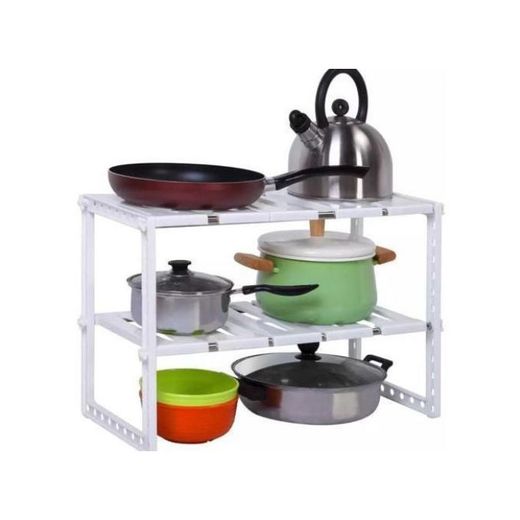 Generic Support de rangement étagère maison à 2 niveaux plastique extensible sous évier - image 4